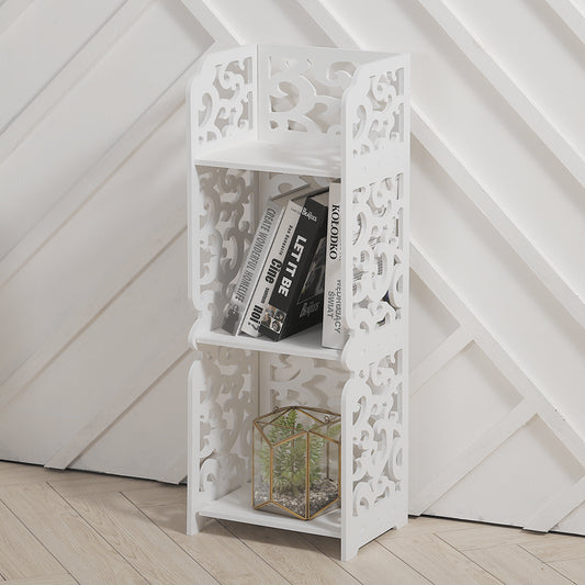 3-Tier Bathroom Storage Rack with Hollow Pattern