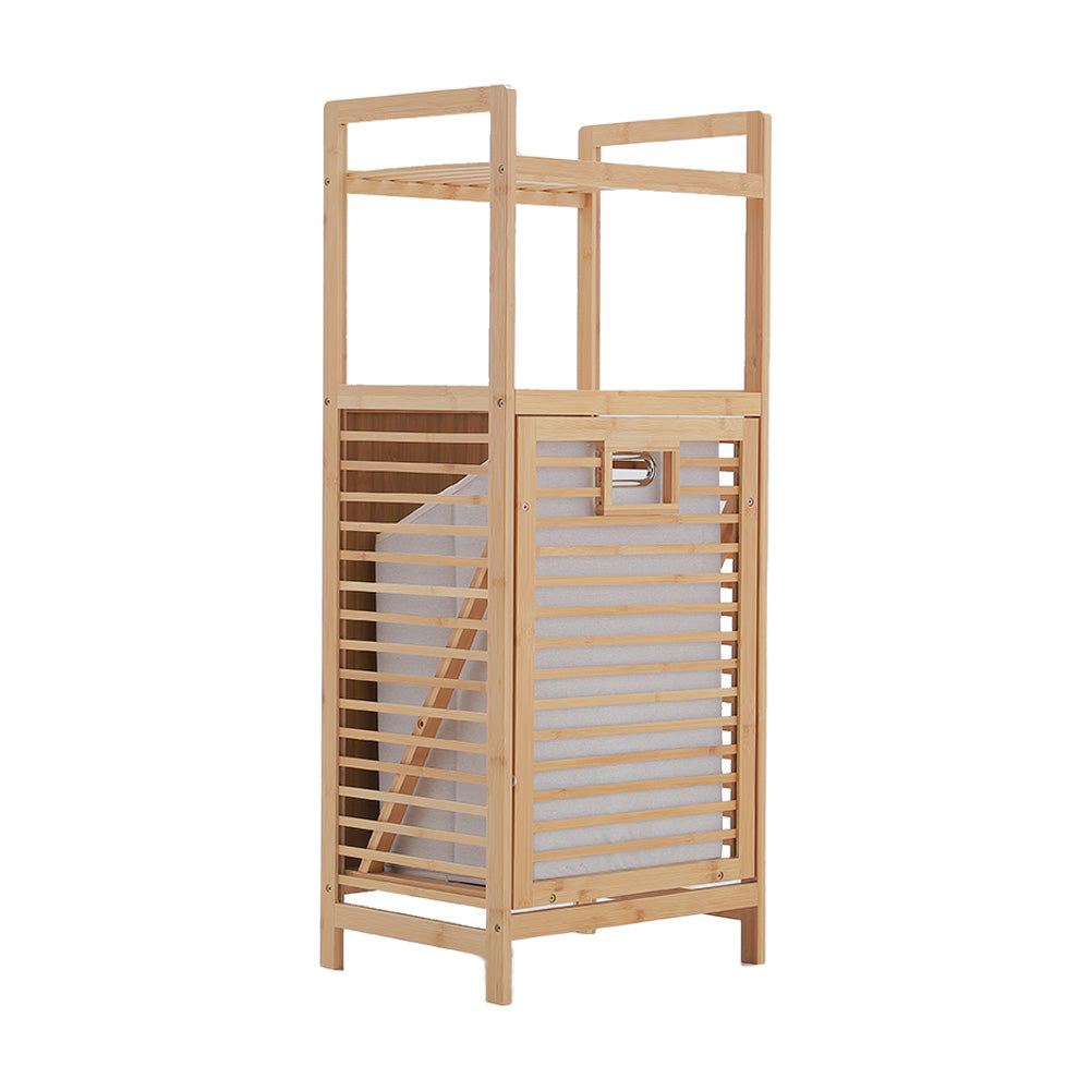 Bamboo Laundry Hamper Basket with Liner Oxford Bag