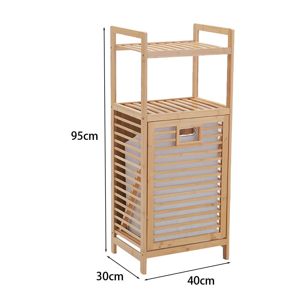 Bamboo Laundry Hamper Basket with Liner Oxford Bag