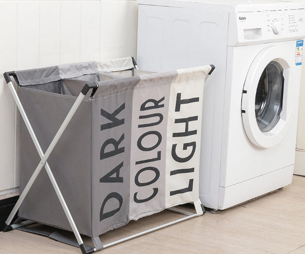 Foldable Laundry Basket 3 Sectional Clothes Sorter