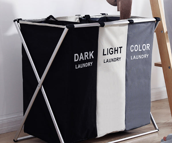 Detachable Laundry Basket 3 Section Clothes Sorter Hamper