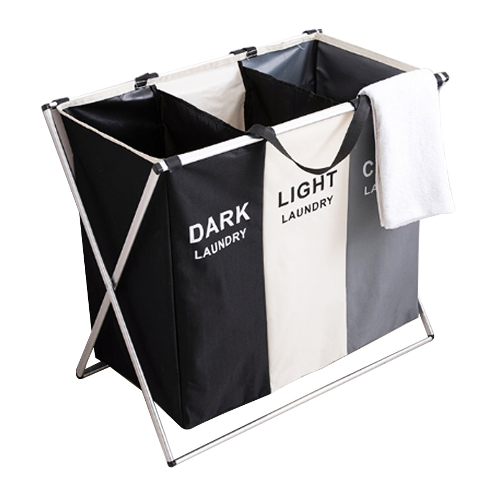 Detachable Laundry Basket 3 Section Clothes Sorter Hamper