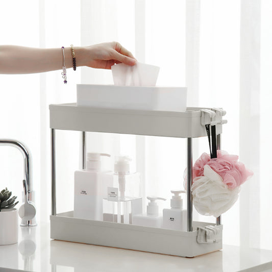 Tiered Bathroom Storage Rack Plastic Narrow Corner Shelf