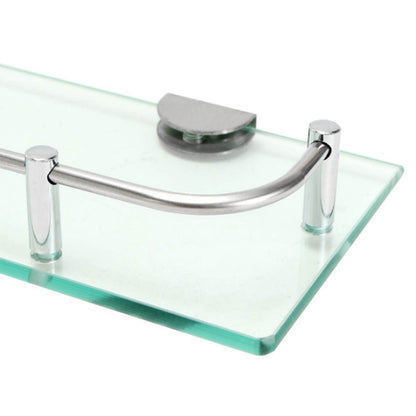 W40cm Bathroom Floating Shelf with Tempered Glass Panel 6MM Thick