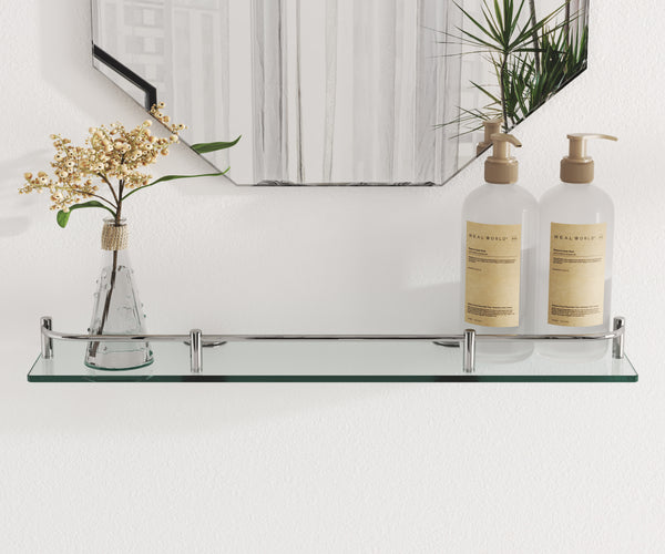 W50cm Floating Shelf Tempered Glass Panel 6MM Thick