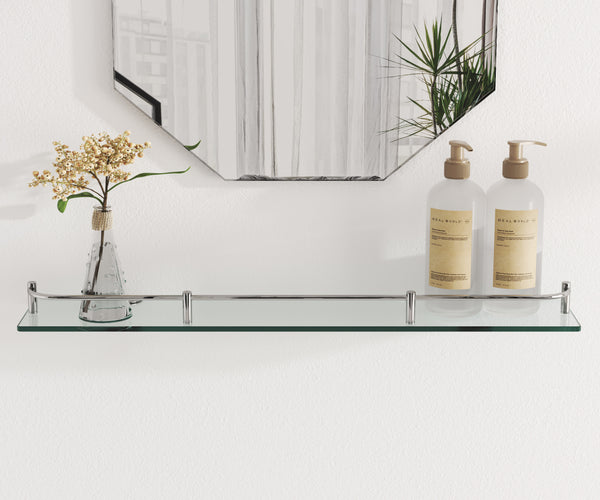 W60cm Floating Shelf Tempered Glass Panel 6MM Thick