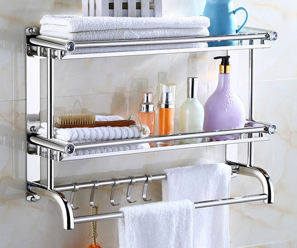 2 Tier Shelf Stainless Steel Wall Mounted Organizer