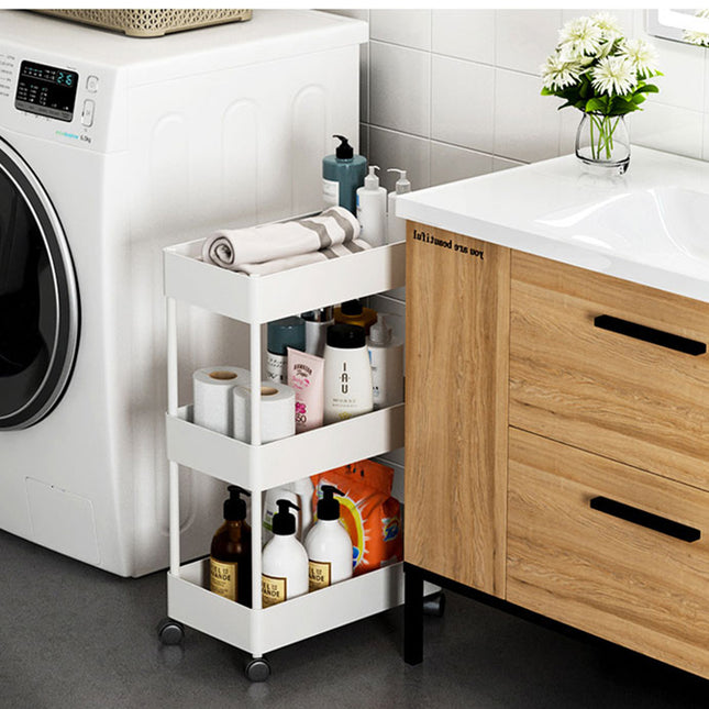 Tiered Bathroom Trolley Cart ABS Narrow Storage Shelf