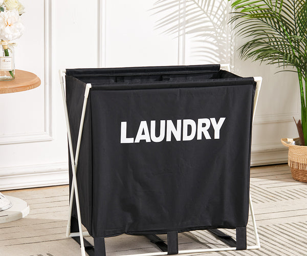 Large Folding Laundry Basket Portable X Framed Clother Hamper