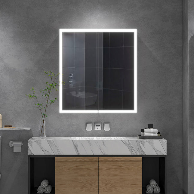 Double Door LED Mirror Cabinet 650 x 600mm