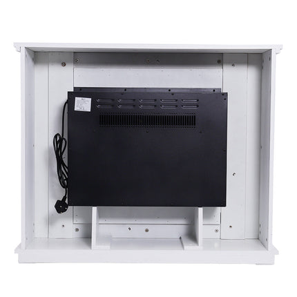 39 Inch Electric Fireplace with White Wooden Mantel